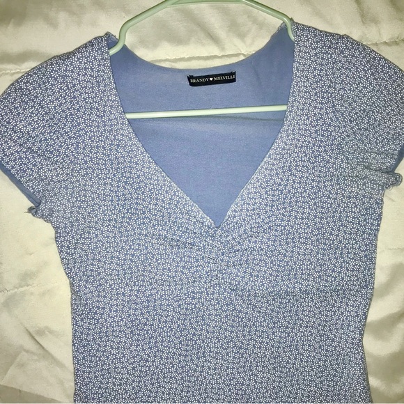 Brandy Melville Blue Floral Gina Top - Picture 5 of 5